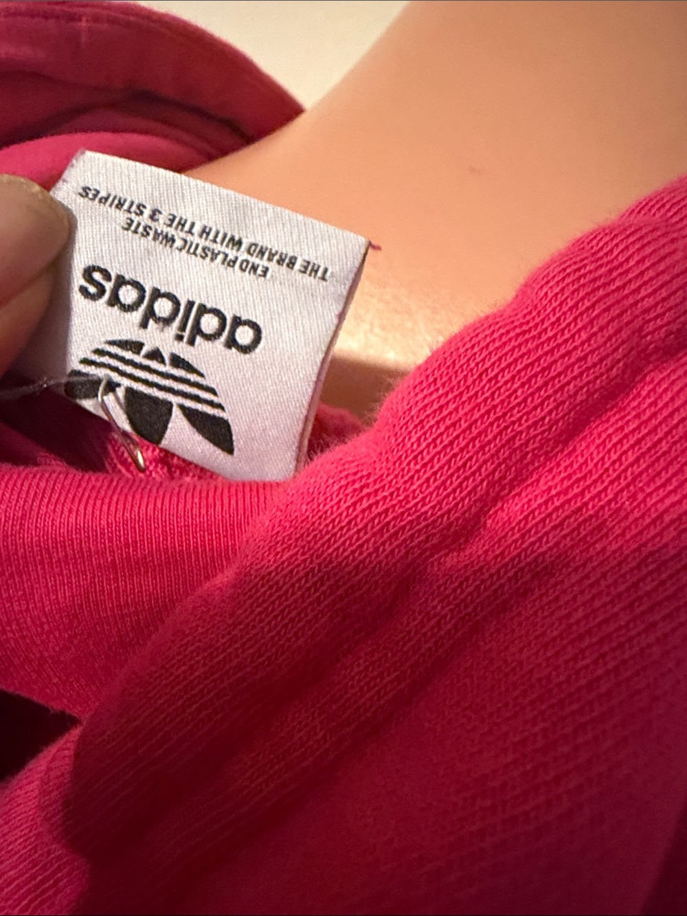 adidas Women's Hot Pink Trefoil Pullover Hoodie - Picture 5 of 5